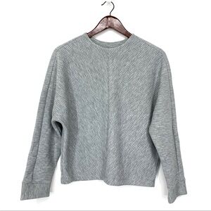 A New Day Marled Gray Ribbed Dolman Sleeve Crewneck Sweatshirt Size Large
